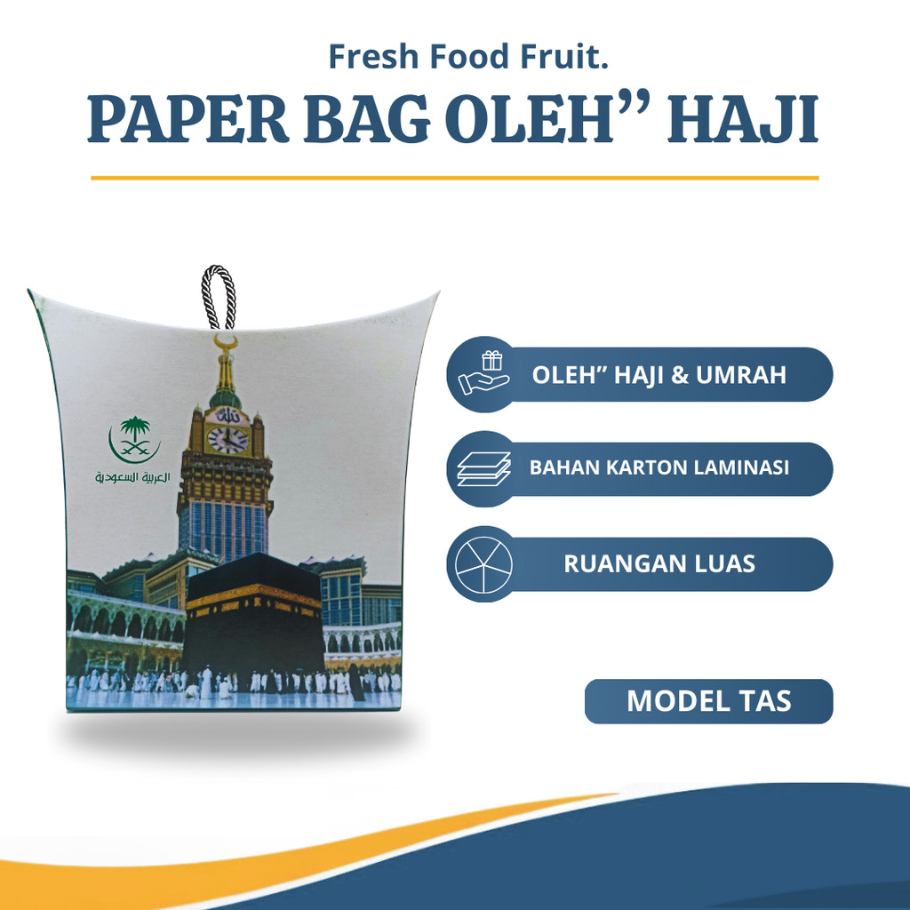 

Tas Paper Bag Souvenir Oleh Oleh Haji dan Umroh Dus Tali Kotak Haji Umrah Souvenir Timur Tengah