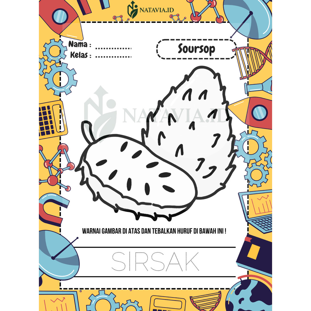 

50 Lembar Menggambar dan Mewarnai Anak – Edukasi Visual Seru di Rumah Tema Buah