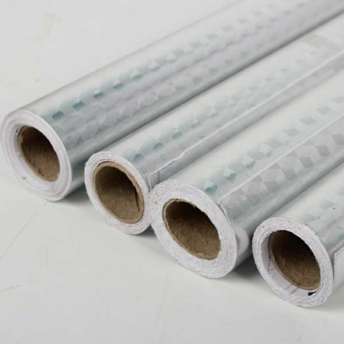 (100*40 cm) Stiker Anti-Minyak / Wallpaper Dinding Dapur Aluminium Foil Motif Kotak-Kotak