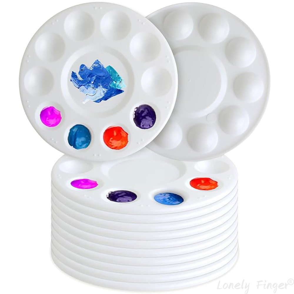 

Plastic Paint Palettes 12 Pieces Paint Palette Tray Art Supplies Paint Palette for Gouache, Acrylic Paint and Watercolors