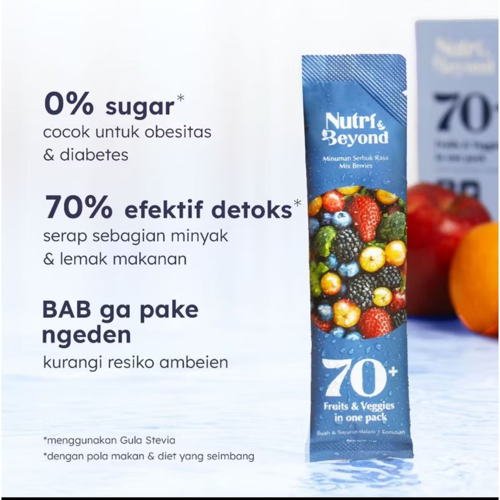 

Nutri & Beyond Fiber Drink Detox Rasa Mixberry 2 Box Isi 32 Sachet - Meal Replacement