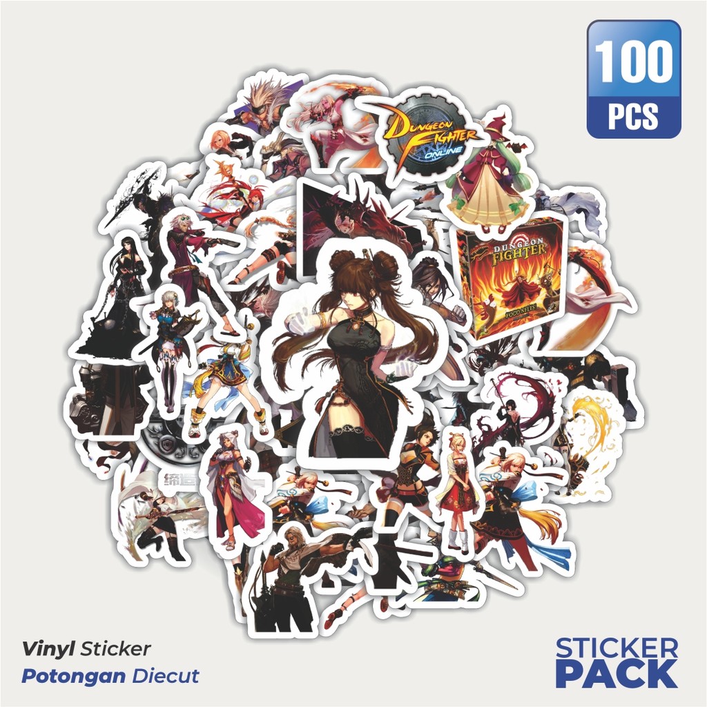 

100 PCS STIKER Stiker Game Series Dungeon Fighter Karakter Mix 2 Waterproof Aesthetic- Untuk Laptop, Motor, dan Helm - Paper Stationery Pack