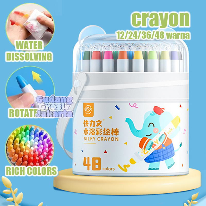 

Set Alat Mewarnai Krayon Solubil Air 36/48 Warna Di Botol Portabel Dan Berwarna