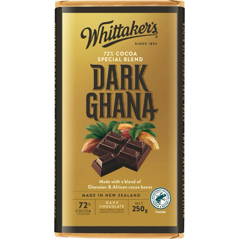 

Whittaker's Chocolate Block Dark Ghana 72% Cocoa 250g - Australia