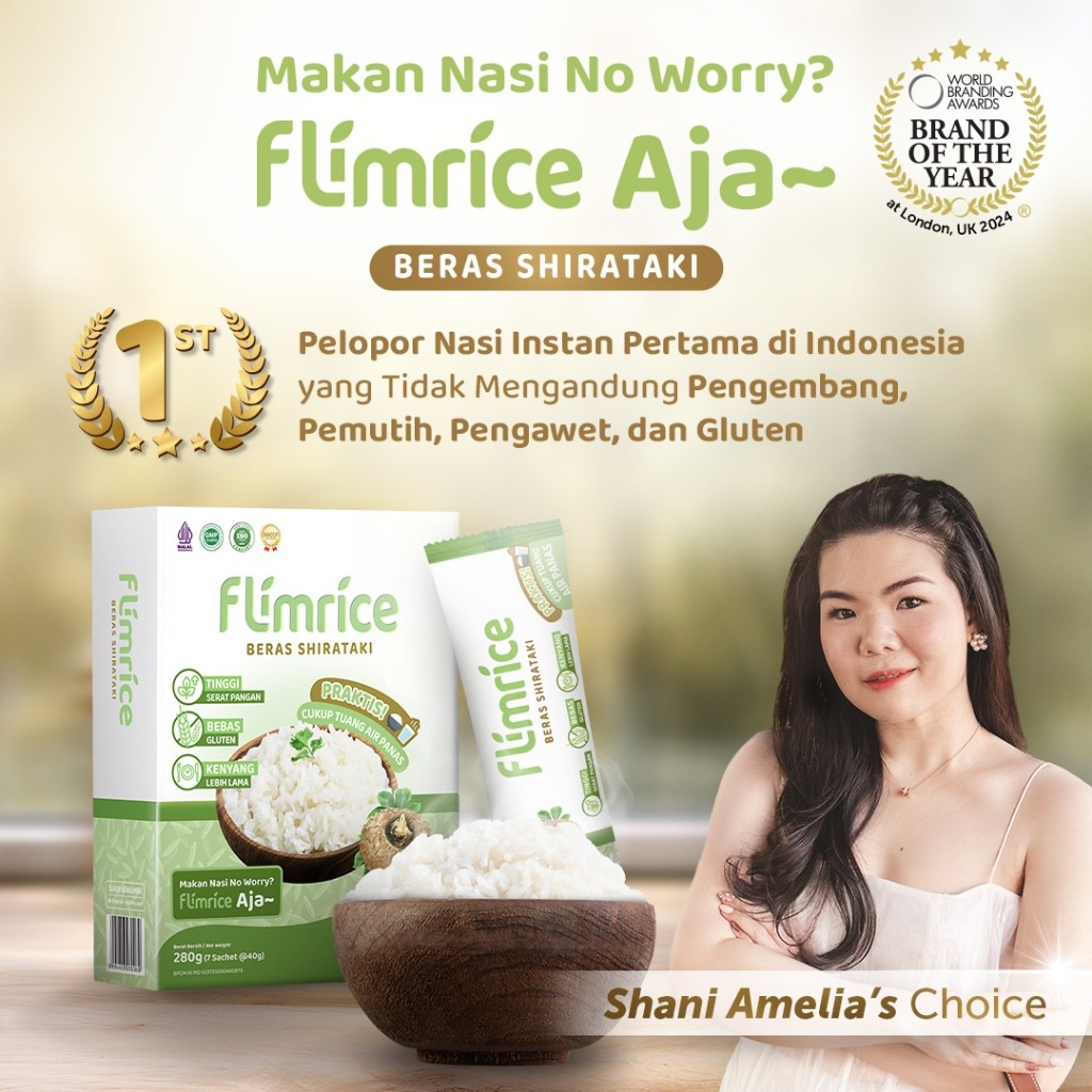 

[New Launch] Flimrice Nasi Shirataki (Nasi Diet) - 1 box isi 7 sachet