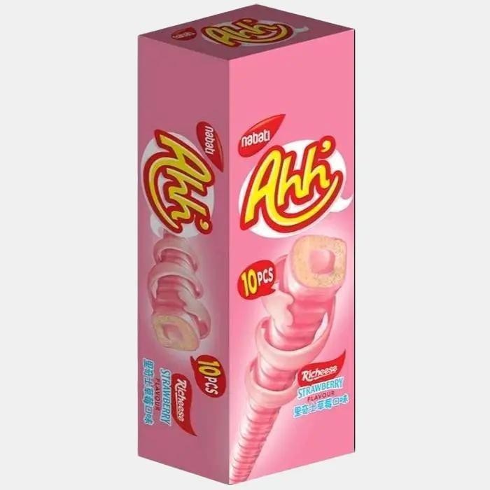 

Nabati Ahh Stick Salut Cream Rasa STRAWBERRY KEJU ( isi 10 ) Biskuit Snack