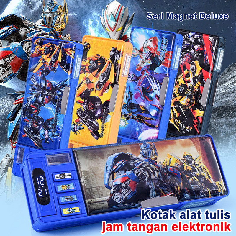 

Tempat Pensil Karakter Anak Laki Laki Multifungsi Kotak Pensil Magnet Tombol Rautan Pencil Case