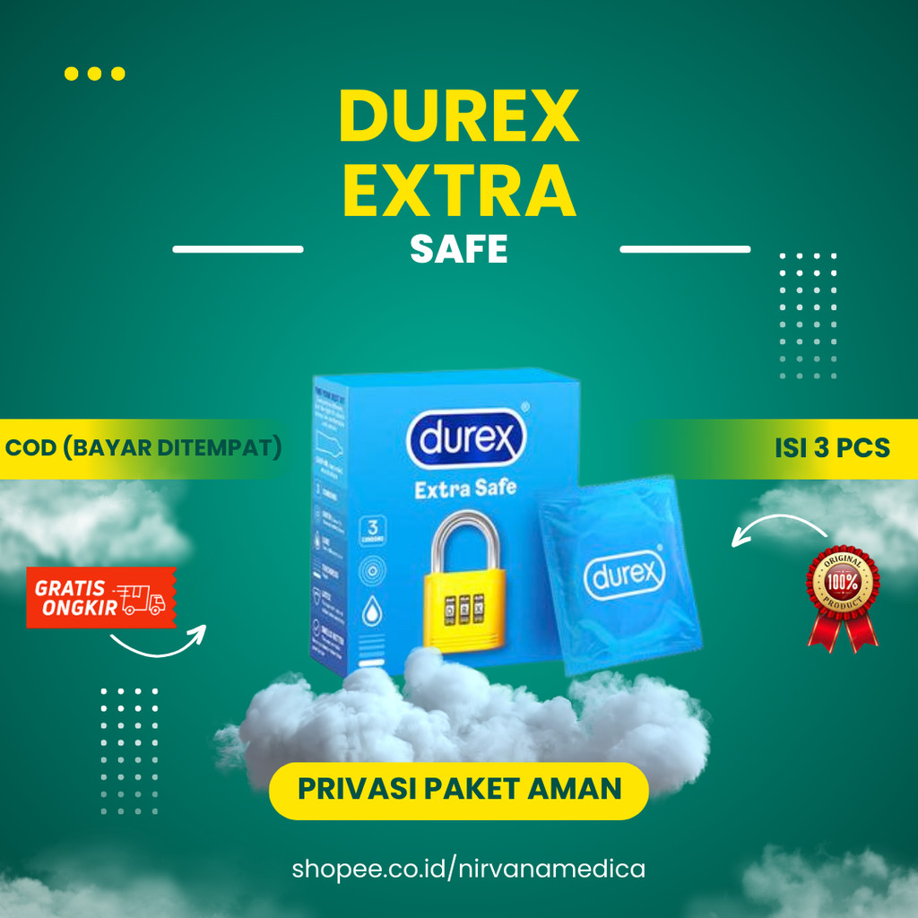 Durex Extra Safe 3Pcs - Kondom Tebal Lebih Aman Pria | Ayah Pria