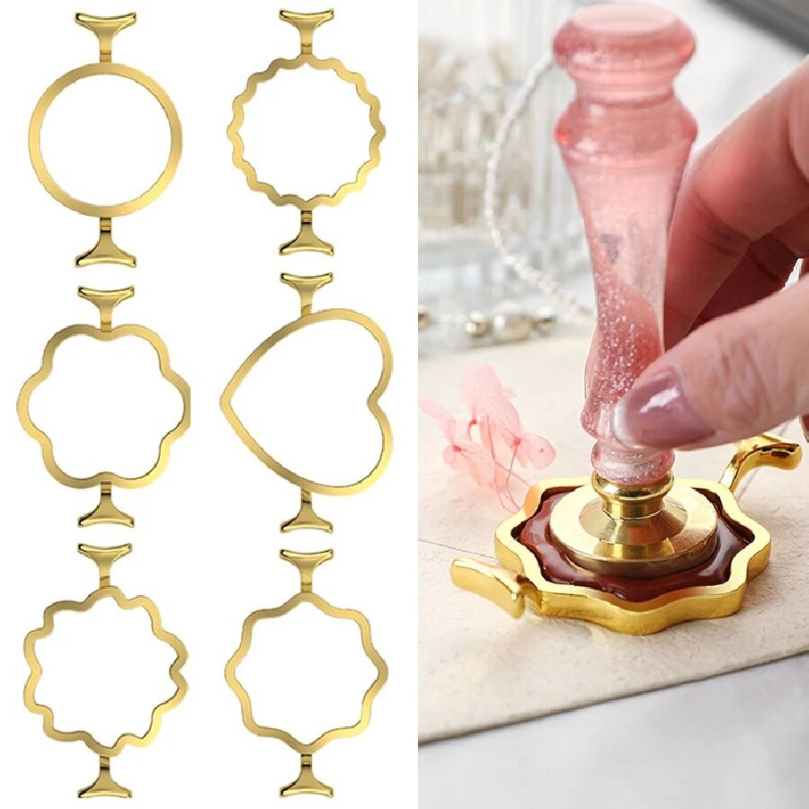 

1pc Wax Seal Stamp Metal Mold Round Flower Heart Shape For Card Making Wedding Invitation Birthday Gifts Decoration