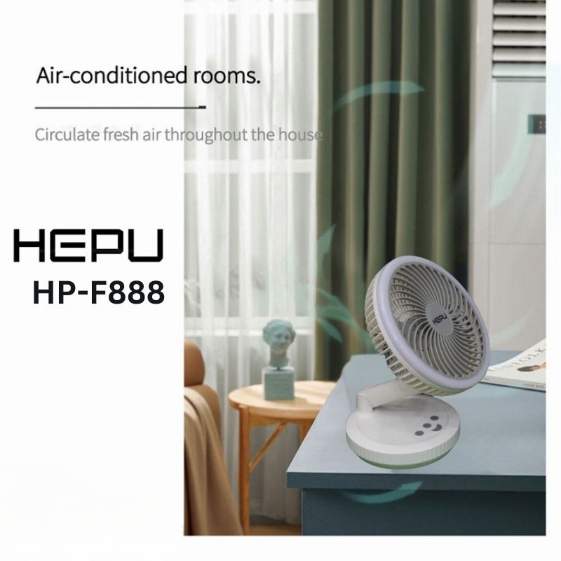 HEPU 8" Folding fan with lighting HP-F888