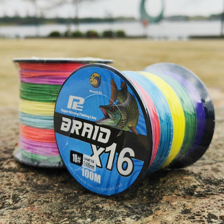 FERIDNORO Bingolife PE X12 X16 Senar Pancing Kepang 100m Senar Utama line Joran Pancing Jarak Jauh P