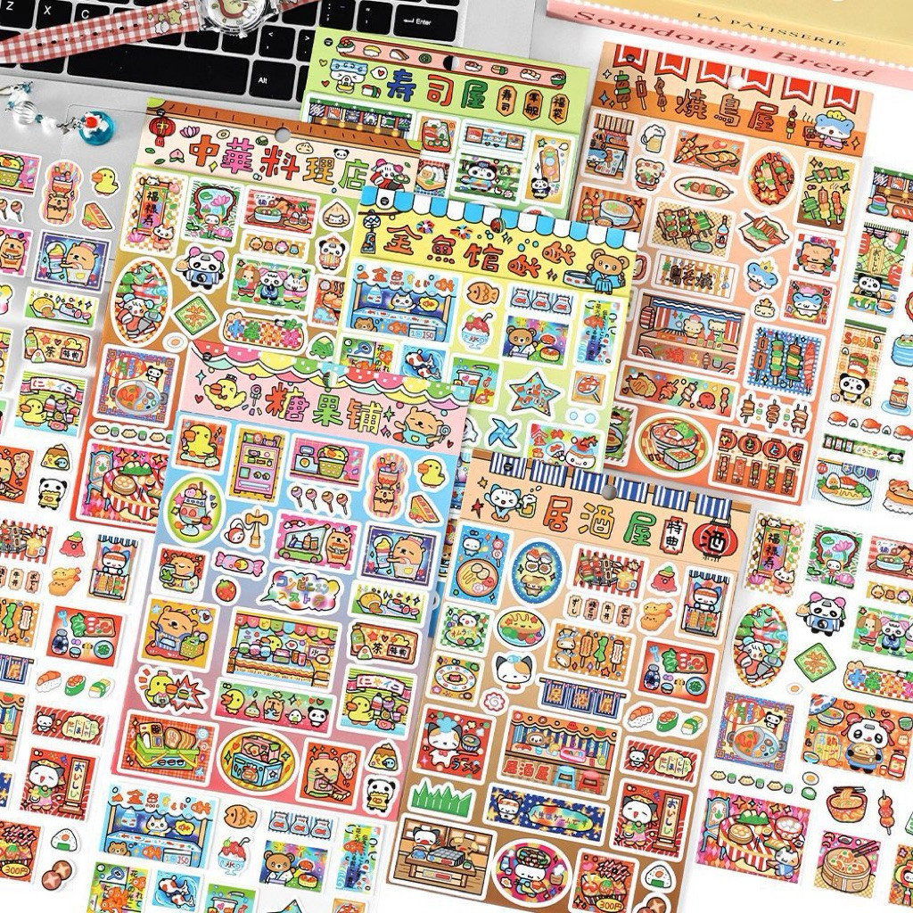 

Journamm.id Stiker Kertas Sintetis Seri Infeel.Me Open Shop Bahan Buku Catatan Kartun Jepang Lucu Juminocore