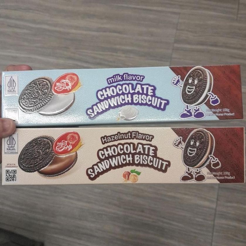 

Meidan Chocolate Sandwich Biskuit Rasa Hazelnut / Milk 108gr