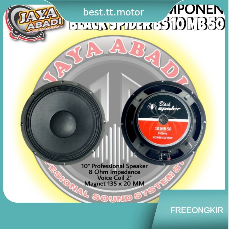 Speaker Komponen Blackspider BS 10 MB 50 500W 8 Ohm