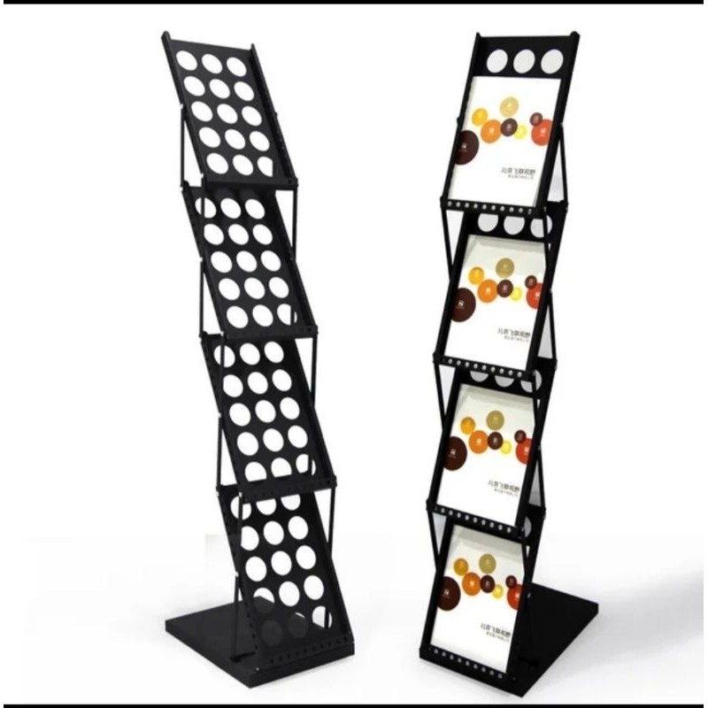 

Rak Brosur Besi Hitam Lipat 4 Susun 7 Susun