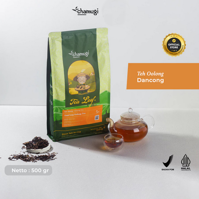 

Chamugi Dan Cong Oolong Tea Premium 500 g – Halal BPOM, Teh untuk Resto Cafe Hotel HORECA Mixue Chagee Tianlala Bingxue