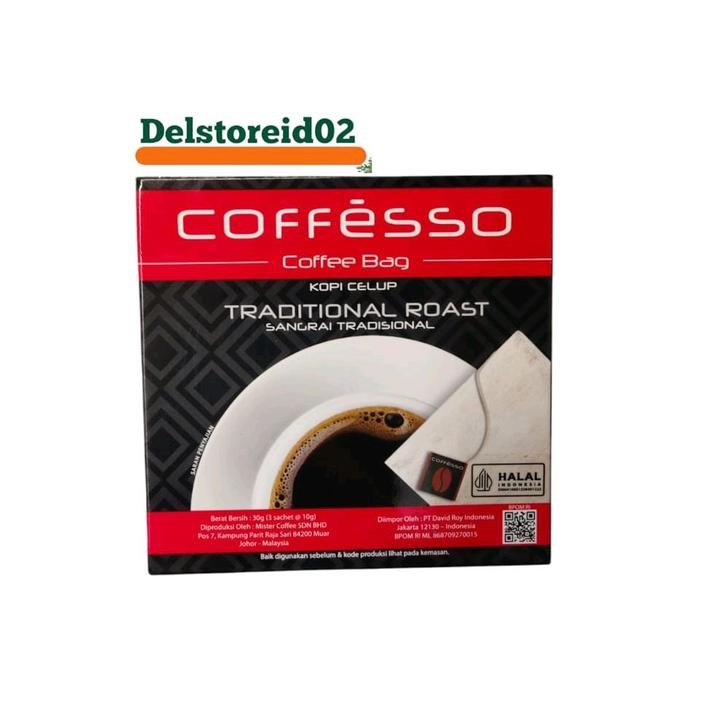 

Coffeesso coffee bag kopi celup traditional roast 30 gr