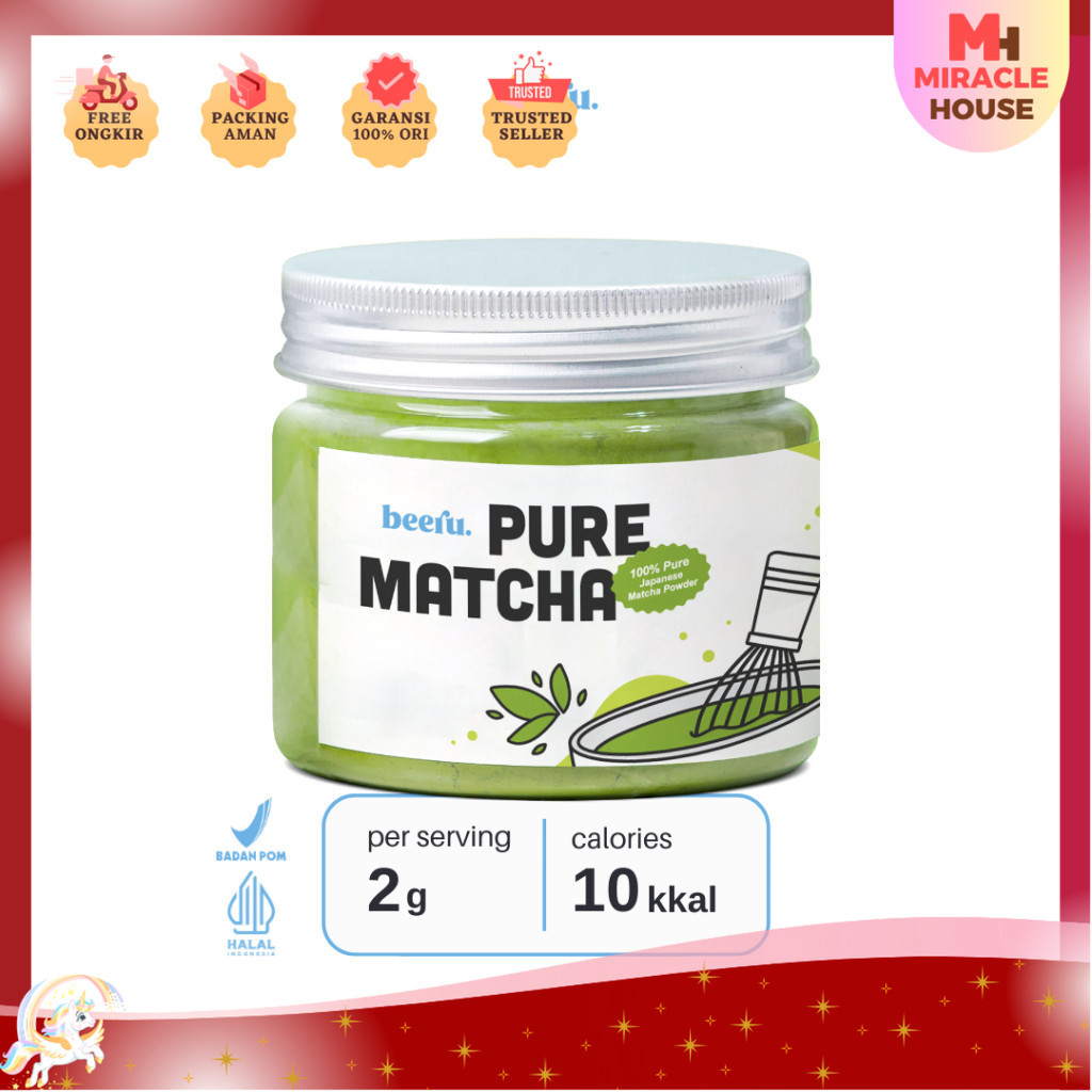 

Beeru Pure Matcha Powder 50gr - 100% Matcha Powder Premium