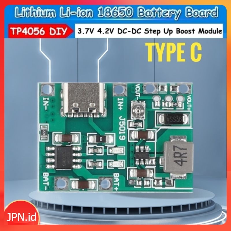 TP4056 + Step Up Modul Charger Baterai Li-ion 18650 2A 3.7V Output 4.3-27V Adjustable - JPN