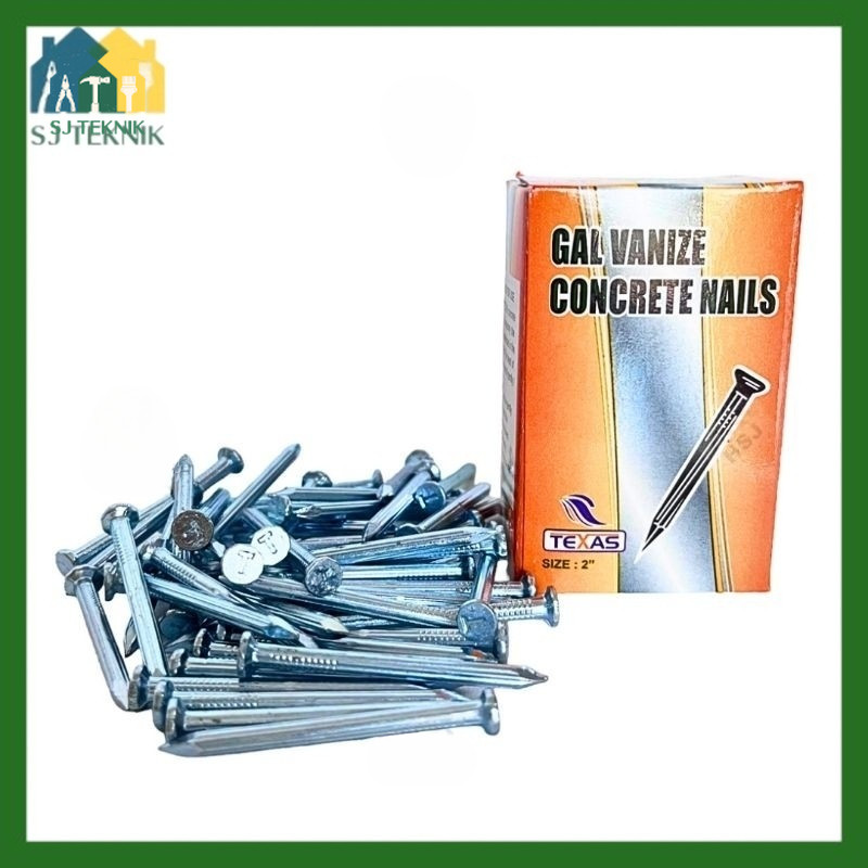 Paku Cor 2 Inch Paku Beton Paku Putih 1 kotak 1 pack Paku Cor TEXAS KOREI VSM - (SJT)