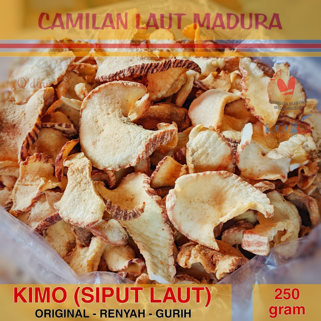 

Kimo Siput Laut Bebas Gluten Renyah Gurih Camilan Laut Madura Oleh-oleh Khas - 250gr