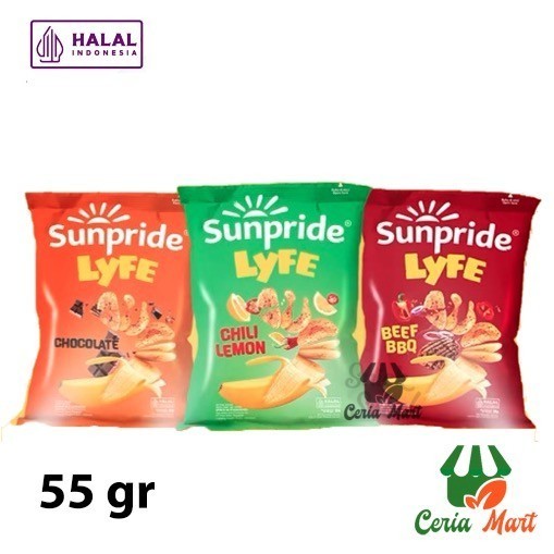 

Keripik Pisang Sunpride 55 gr Lyfe Coklat Chili Lemon Beef BBQ Banana Chips