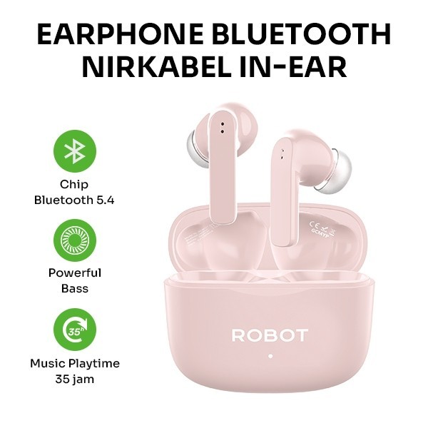 Headset TWS Robot T70E Headset Bluetooth Airbuds Bass Bluetooth 5.4 Original Earphone TWS NEW