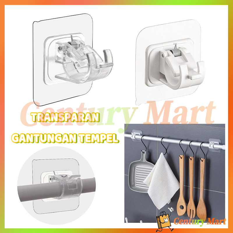 Bracket Klip Hanger Soket Multifungsi /Bracket Batang Fleksibel untuk Gorden Kolong Dapur/Braket Tem