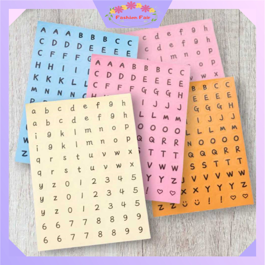

FASHION FAIR - 6217 Stiker Alphabet Warna Plain / Numeric Sticker Tulisan Angka / Letter Capital Round Sticker / Decoration Sticker Huruf