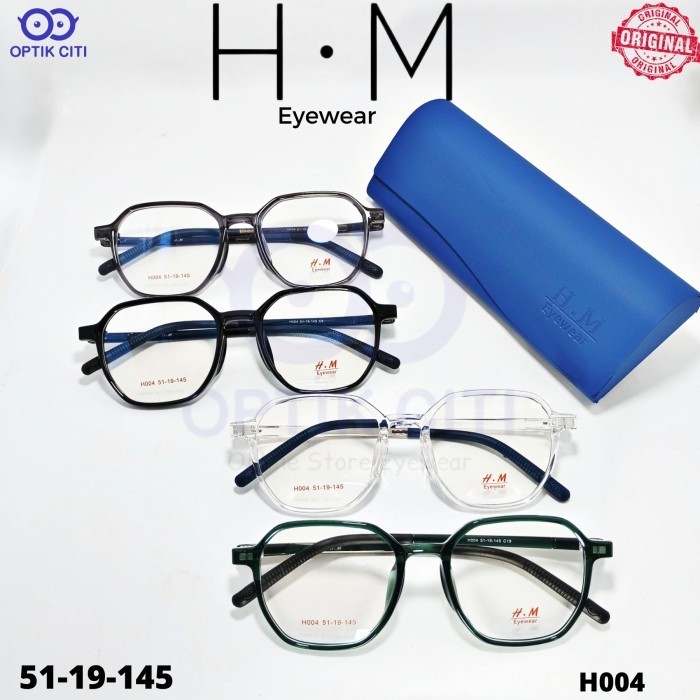 Frame Kacamata Pria Wanita Kotak HM H004 || Ringan || Lentur || Original