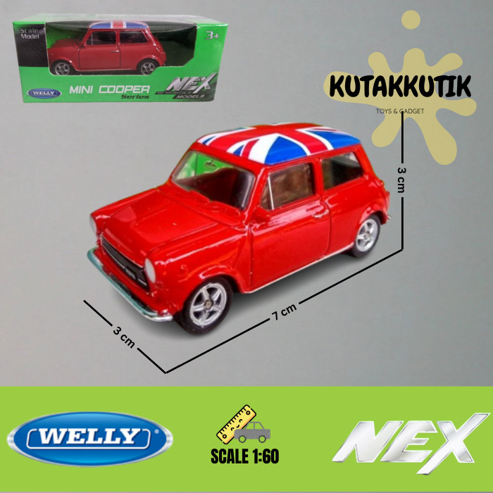 Mainan Mobil Diecast Welly Nex Mini Cooper 1300 Skala 1:60