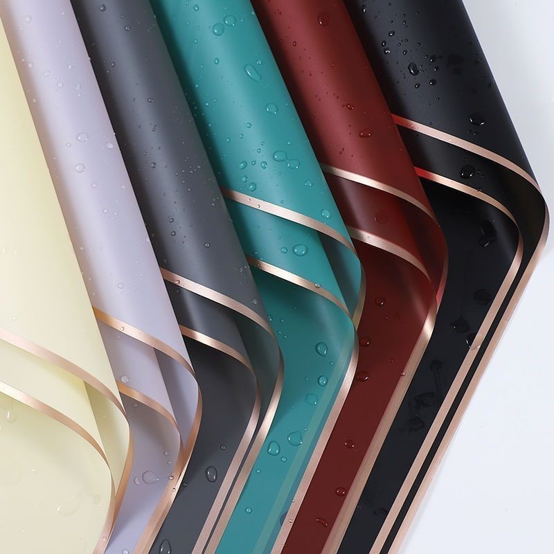 

20PCS /Kertas Buket Bunga Flower/Kertas Buket Korea Bunga Flower/Buket Bunga Cellophane Florist Goldline/ Cellophane Rose Gold Frame Border