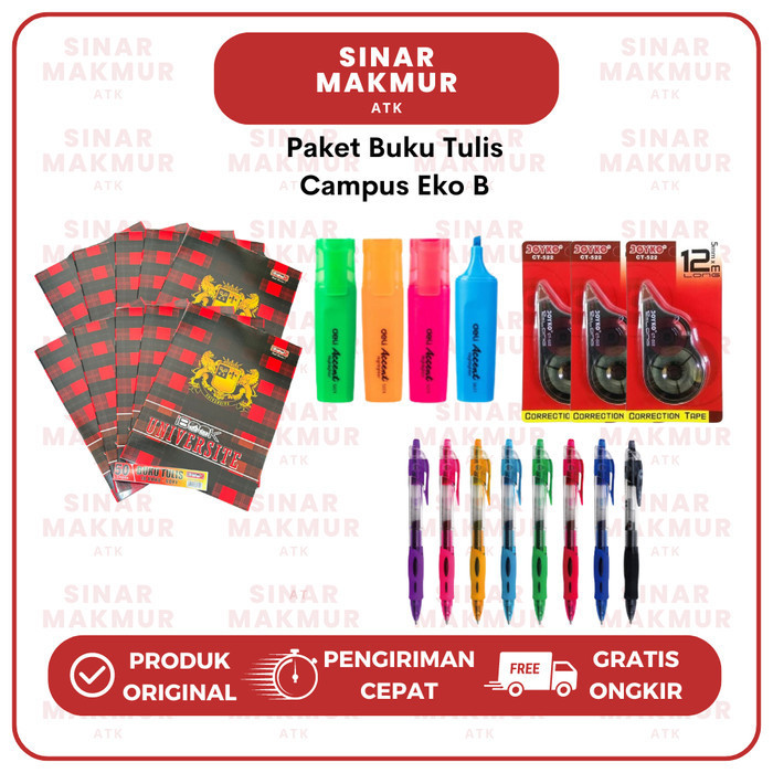 

Paket Buku Tulis Campus dan Alat Tulis Sekolah Ekonomis B (Set)