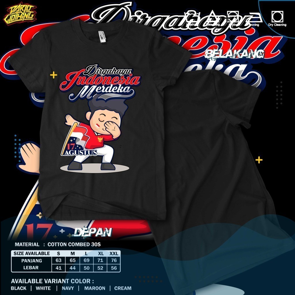 Toko Kaos -  Kaos Dirgahayu Indonesia Merdeka Semi Katun