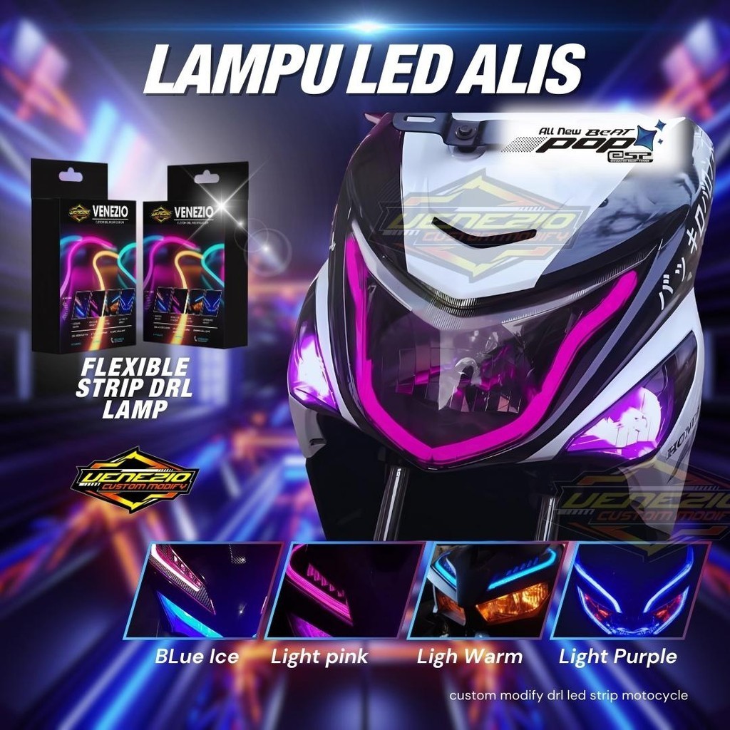 PAKET LAMPU ALIS BEAT POP 2014-2019 1 PASANG KANAN KIRI BONUS DEMON DEVIL EYES