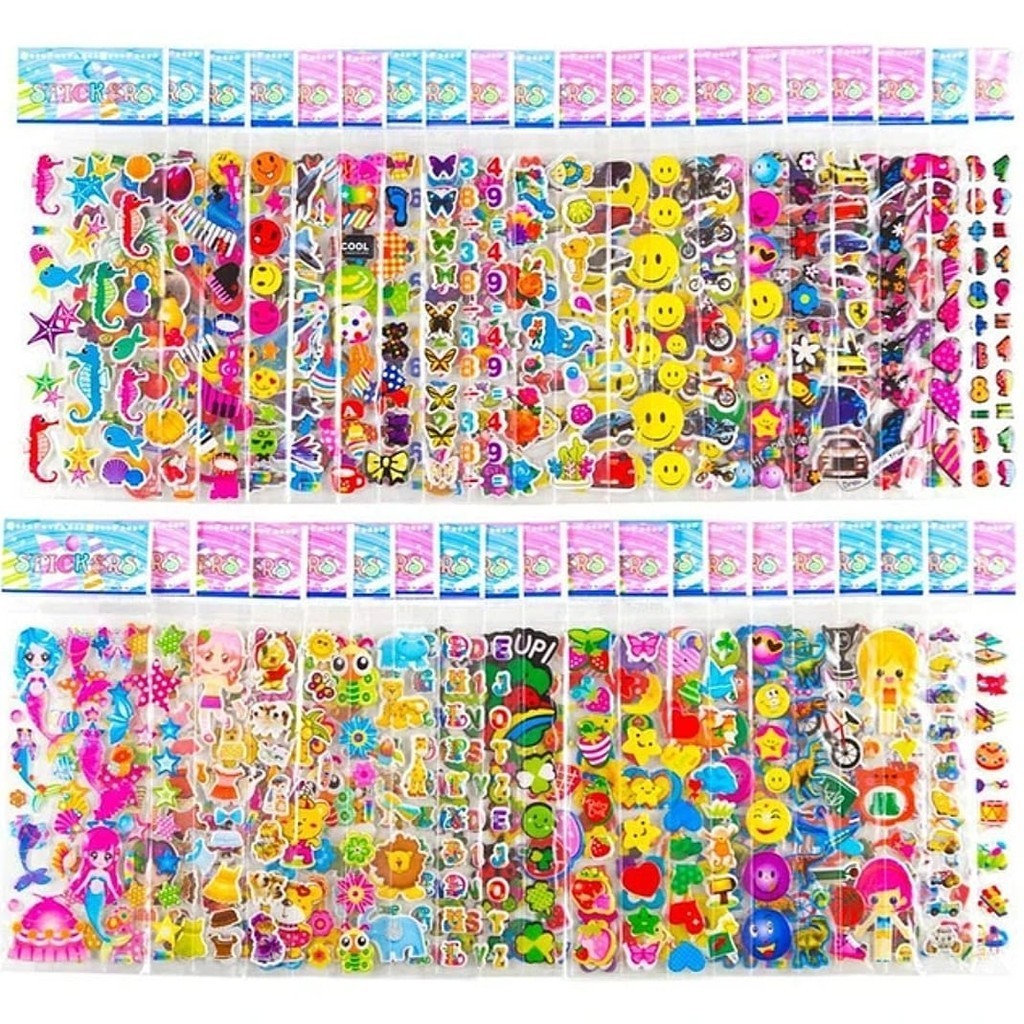

STIPA Sticker Karakter Timbul Lucu Bimbi Bening Stiker Dekor DIY Mainan Edukasi Anak Label Stationery