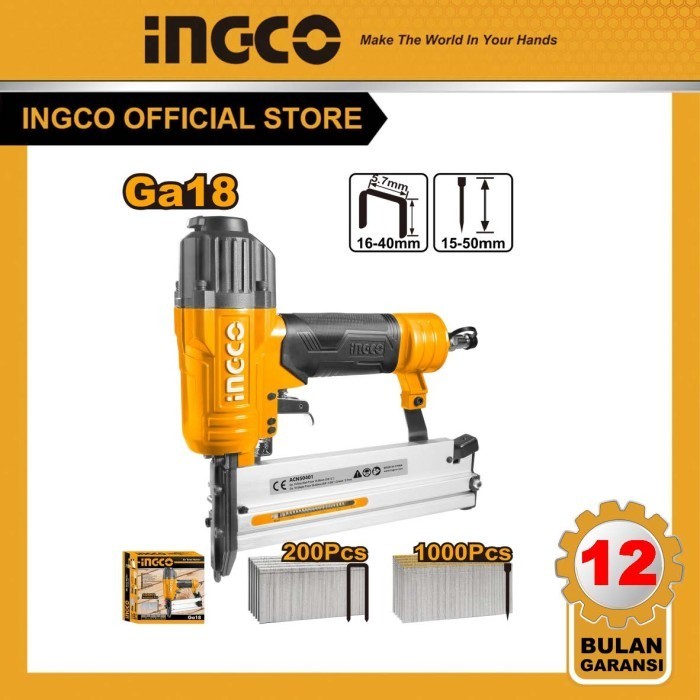 

2-in-1 Staples Paku Tembak Angin Combo Air Brad Nailer INGCO ACN50401