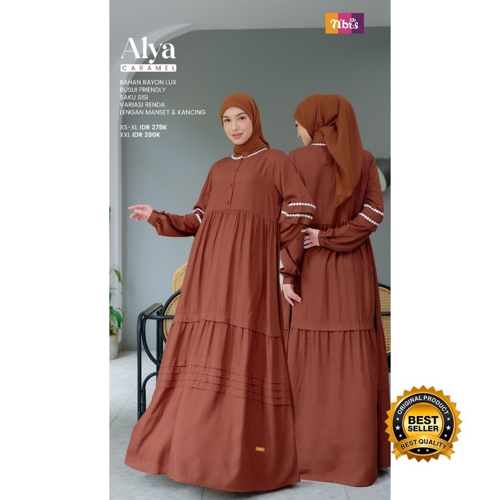 Jual Gamis Alya by NBRS Official | Gamis Wanita Dewasa Nibras | Dress Wanita Dewasa Nibras Original 