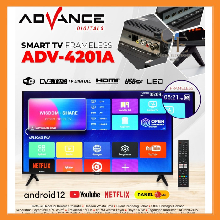 ADVANCE SMART LED TV 42 INCH ADV-4201A PANEL LG