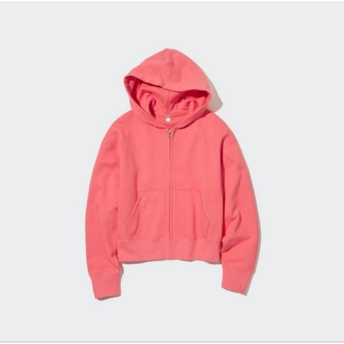 TOKOSANIA Uniqlo women jaket sweat hodie resleting new original - pink, L