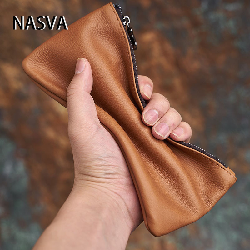 

NASVA Genuine Leather Men's Wallet Long Wallet Clutch Coin Purse Card Holder Phone Bag Women's Wallet Bank Card Bag