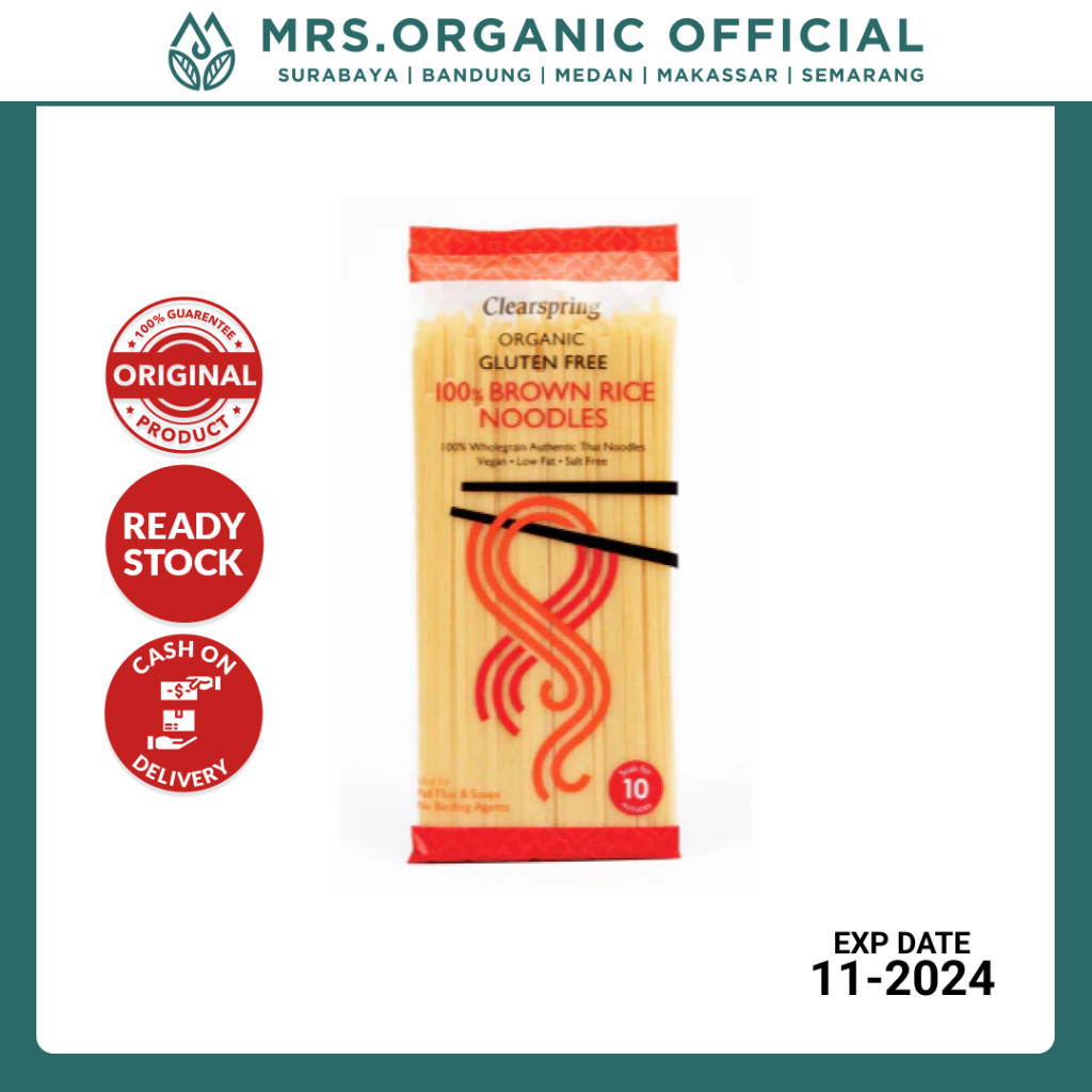 

Mie Pasta Beras Merah Organik Clearspring Organic Gluten Free 100% Brown Rice Noodles 200g