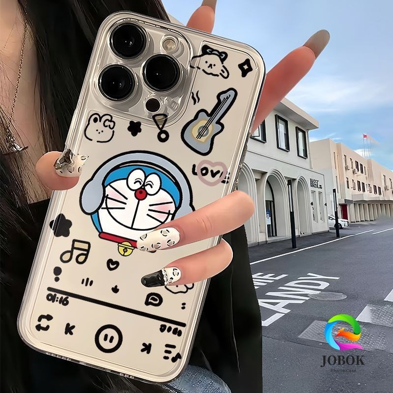 Casing Iphone Doraemon Music Lucu   Case Iphone 13 12 11 PRO MAX 14 15 PLUS XS XR 6+ 7+ 8 PLUS