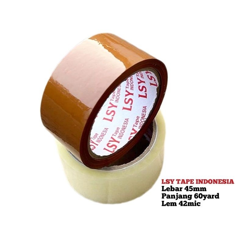 

lakban bening - cokelat terlaris LSY TAPE 45mm x 60yard full ( CMM )