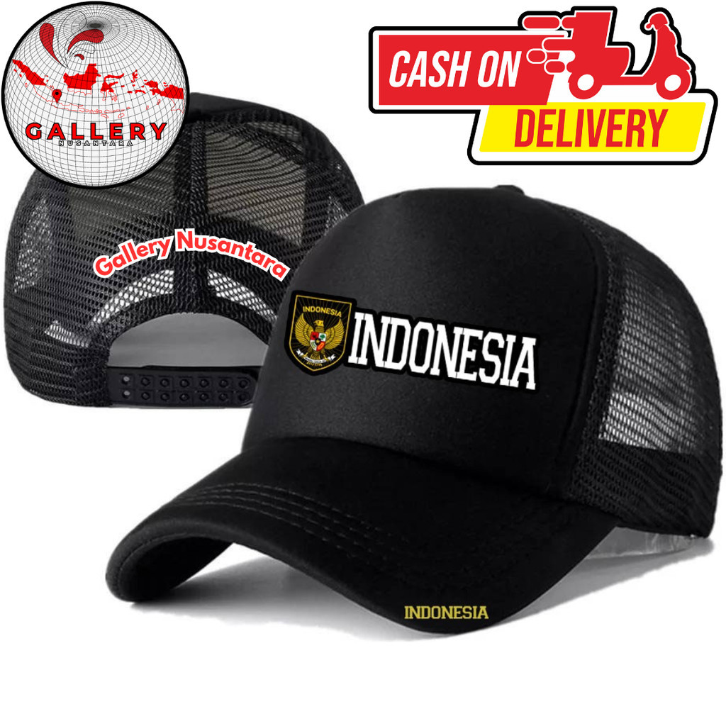 Gallery Nusantara Topi Trucker INDONESIA - Topi Distro INDONESIA Logo - Topi GARUDA INDONESIA Premiu