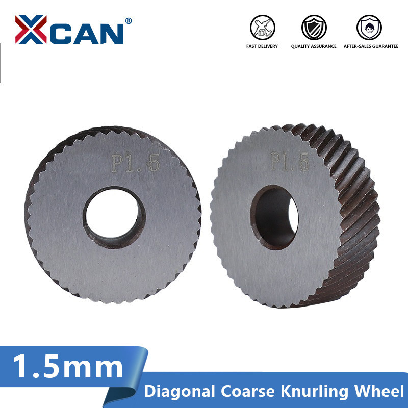 XCAN Diagonal Coarse Knurling Wheel For Metal Lathe 2pcs 1.5mm Lathe Wheel Knurling Tools