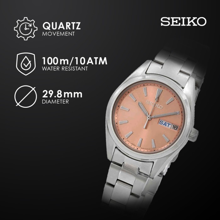 Jam Tangan Wanita Seiko Dress Watch SUR351 SUR351P1 Pink Stainless