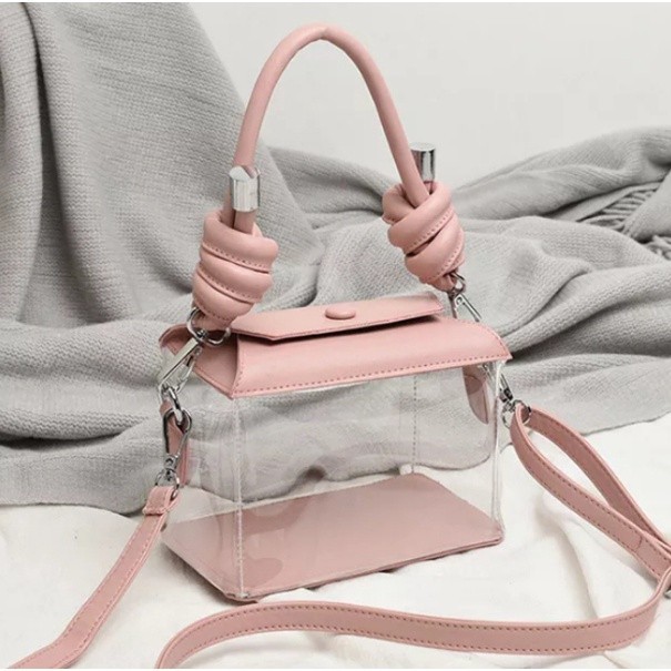 RAFA (COD) Sling Bag MIKA GWEEN PVC Transparan 2in1 Hand Bag Top Handle Outdoor Import Aesthetic Ter