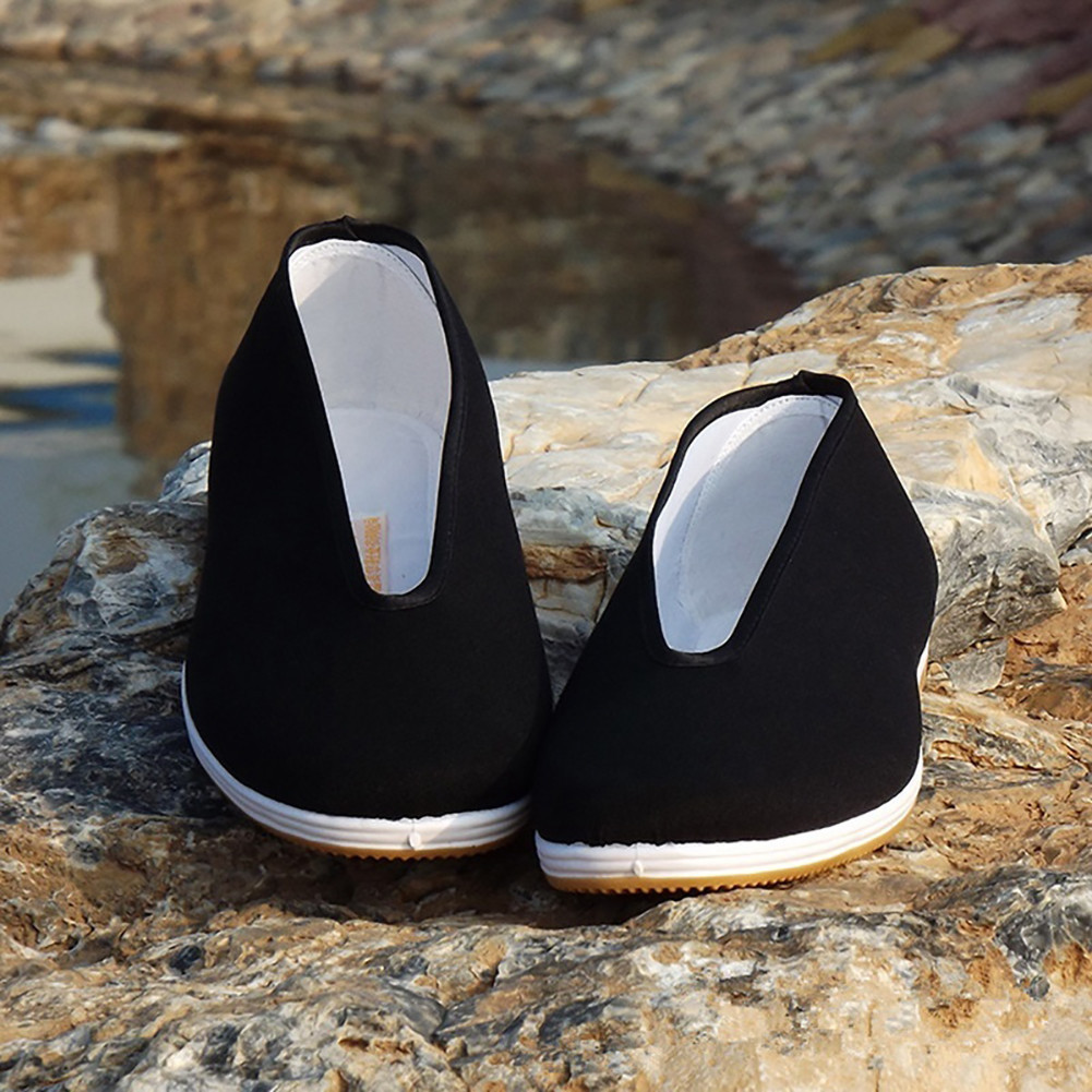 Black Cotton Tai-chi Shoes Men's Traditional Chinese Kung Fu Cotton Cloth Wing Chun Tai-chi Martial 