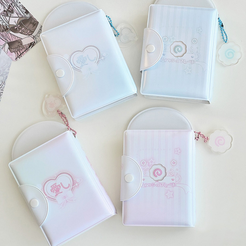 

Y2k Blue Pink Hollow Photo Album 3 Inch Kpop Idol Photocard Holder Cartoon Pendant Mini Instax Photos Storage